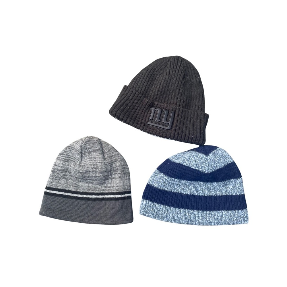 Kids Beanies Bundle‎ New York Giants Beanie Striped Knit Hats Boys